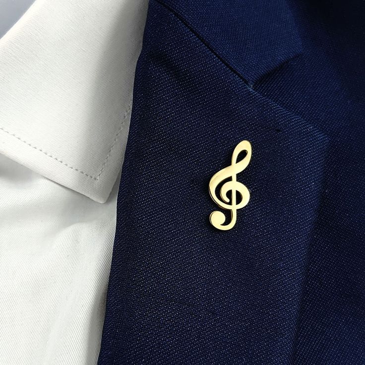 Music Shape Lapel Pin / Brooch – 22 Carat Gold Plated & 925 Silver Plated | Handcrafted Premium Finish