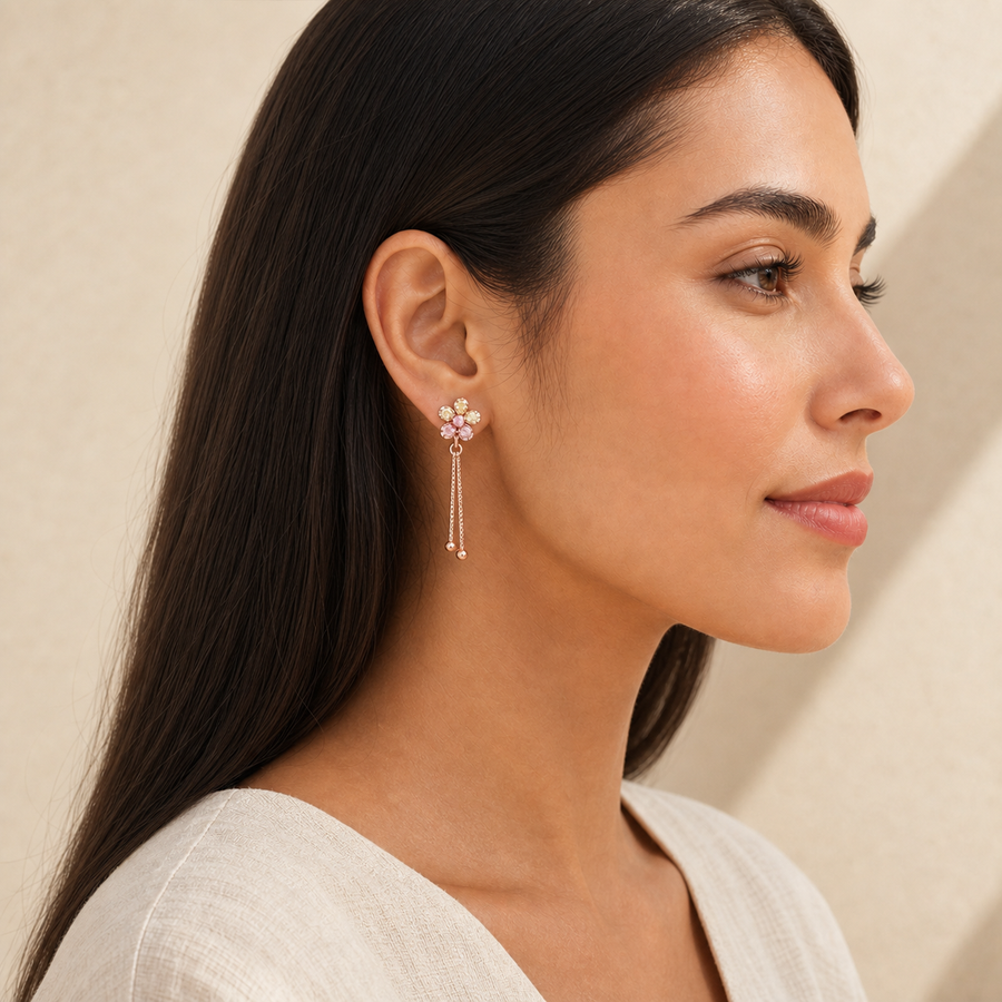 Cleaning gold-plated drop earrings at home - AuraZ jewellery care guide