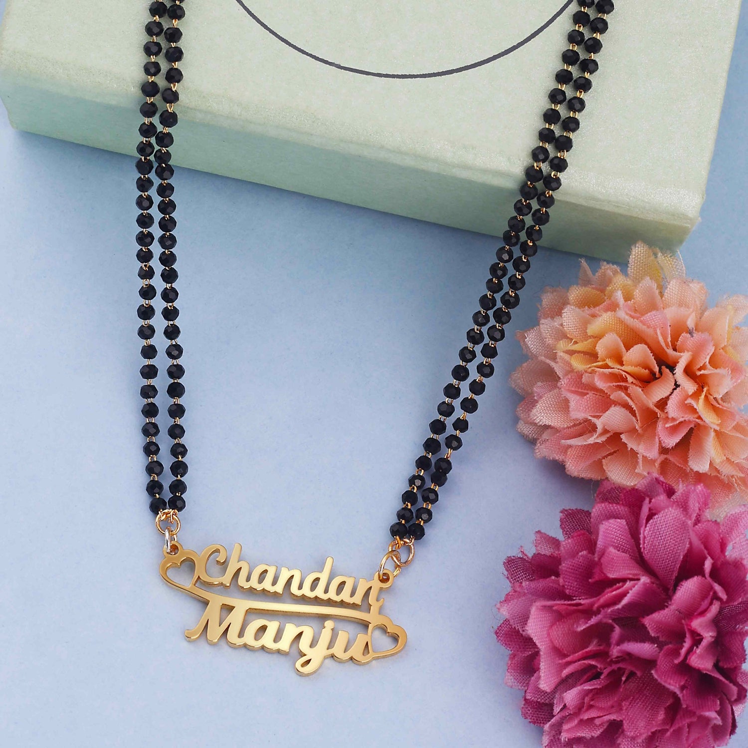 Traditional Mangalsutra with Personalised Couple Names | Premium Finish
