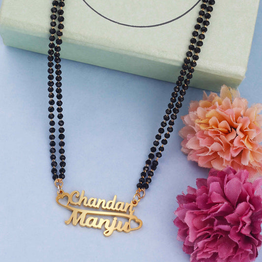 Traditional Mangalsutra with Personalised Couple Names | Premium Finish