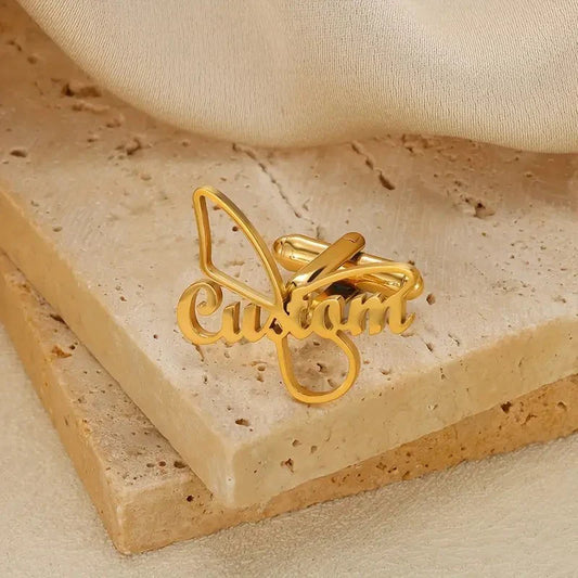 Flutter in Style: 22-Carat Plated Butterfly Cufflinks