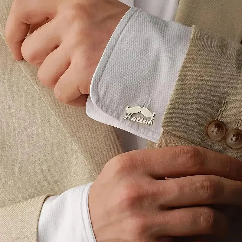 Twirl Your Style: 22K Gold-Plated Mustache Cufflinks