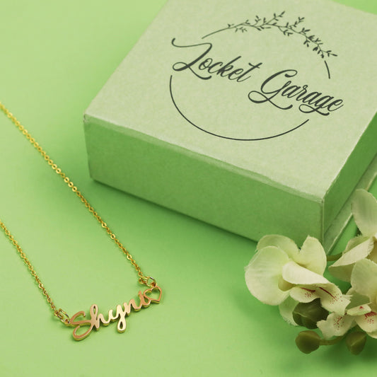 Empty Heart Stylish Personalised Name Pendant