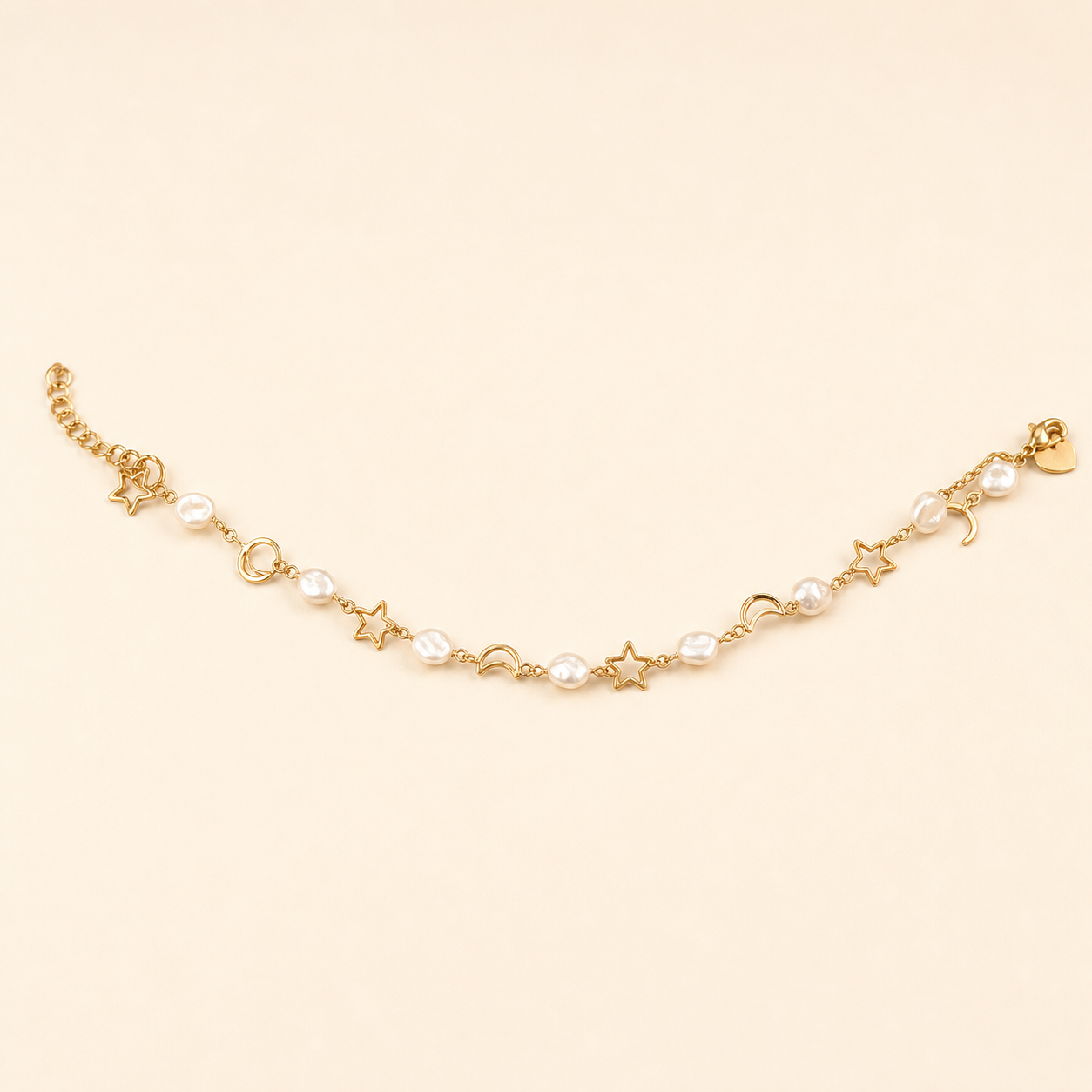 Delicate Star Anklet — studio detail