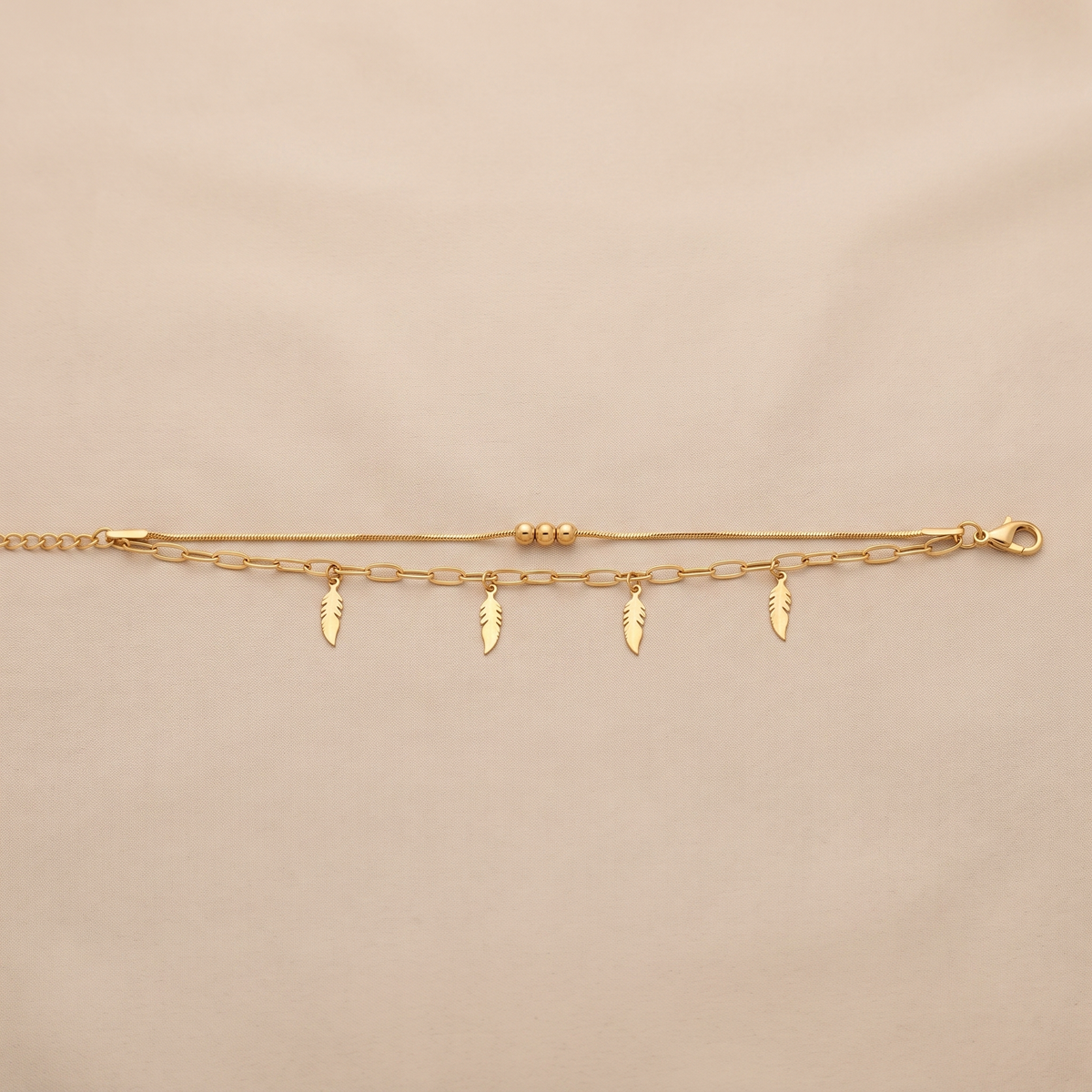 Charm Drop Anklet Style B by AuraZ - detail view