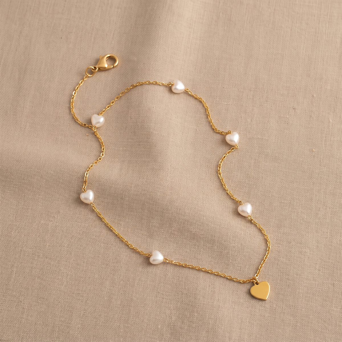 Heart Charm Drop Anklet Style A3 by AuraZ - alternate view
