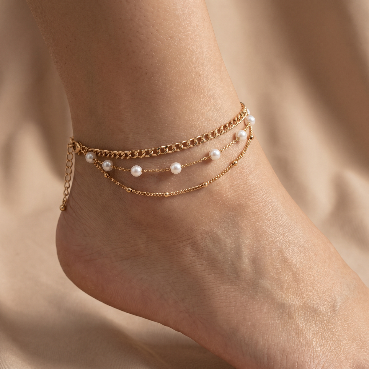 Beaded Charm Anklet Style B by AuraZ