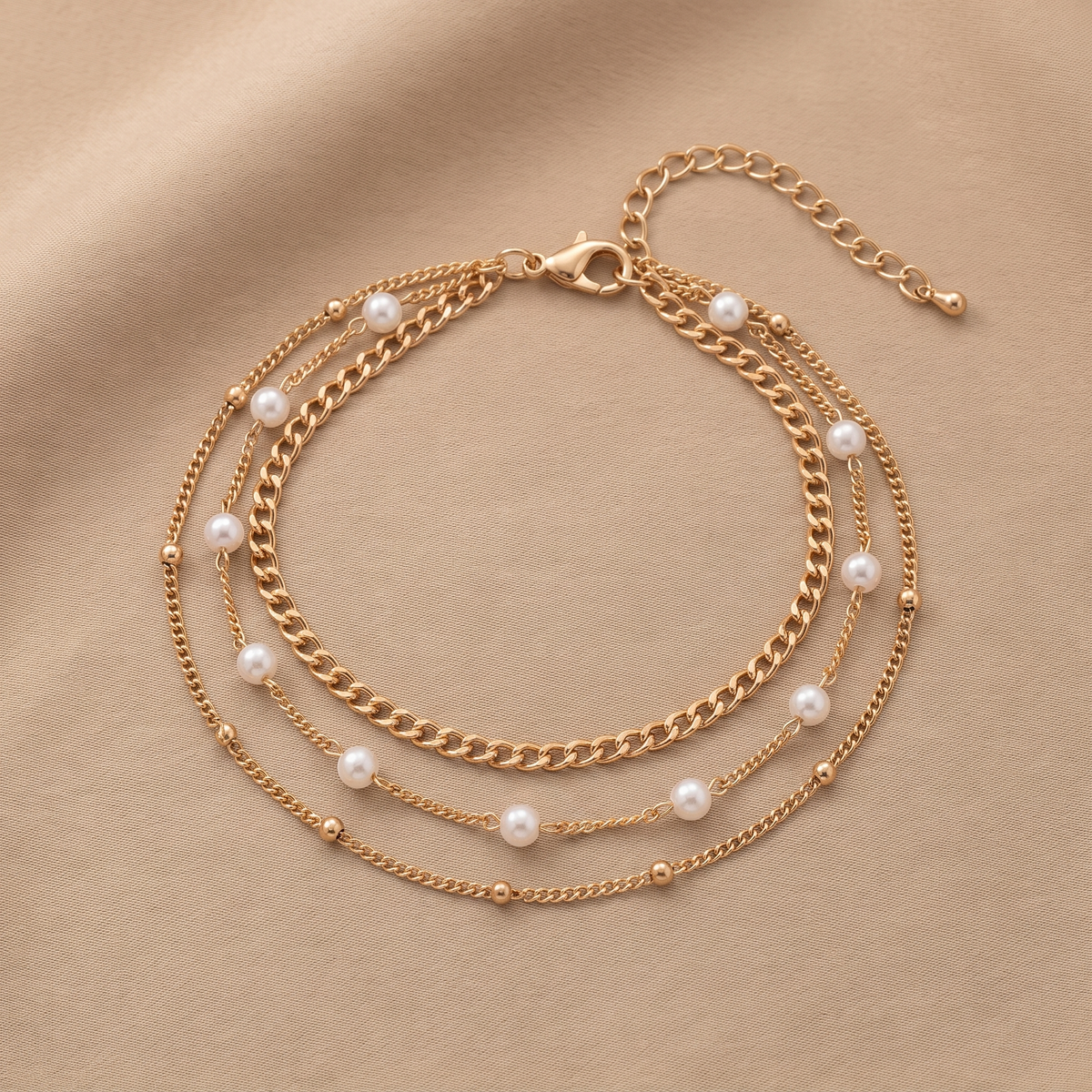 Beaded Charm Anklet Style B by AuraZ - alternate view