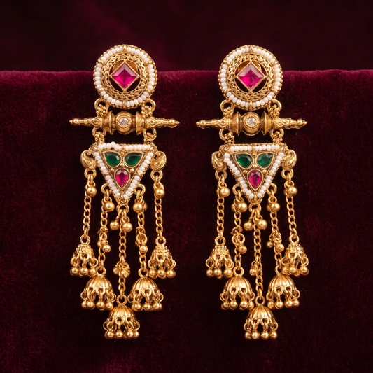 Classic Traditional Indian Jhumka Earrings by AuraZ