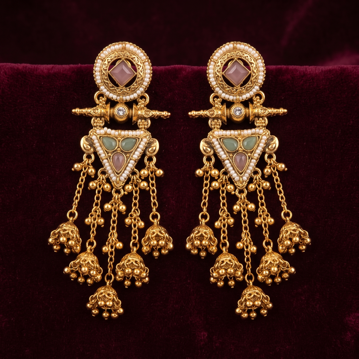 Heritage Traditional Indian Jhumka Earrings by AuraZ - alternate view