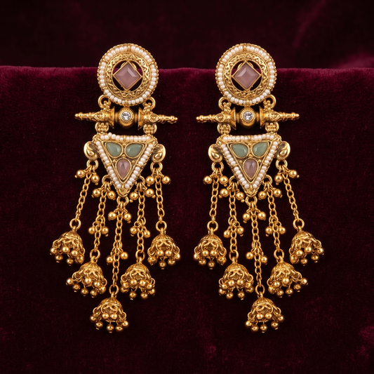 Heritage Traditional Indian Jhumka Earrings by AuraZ - alternate view