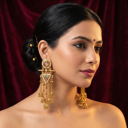 Heritage Traditional Indian Jhumka Earrings by AuraZ - detail view