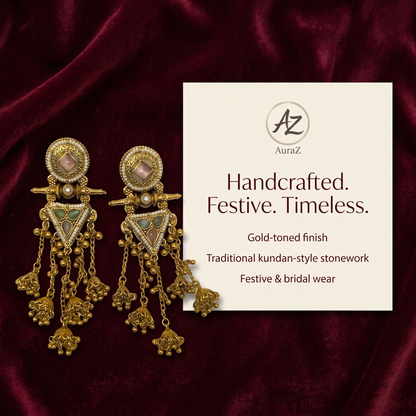 Heritage Traditional Indian Jhumka Earrings by AuraZ - additional view