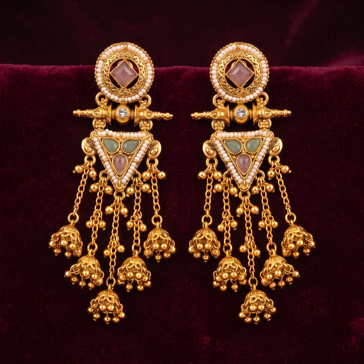 Heritage Traditional Indian Jhumka Earrings by AuraZ