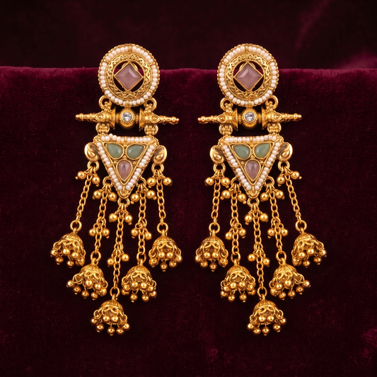 Heritage Traditional Indian Jhumka Earrings by AuraZ