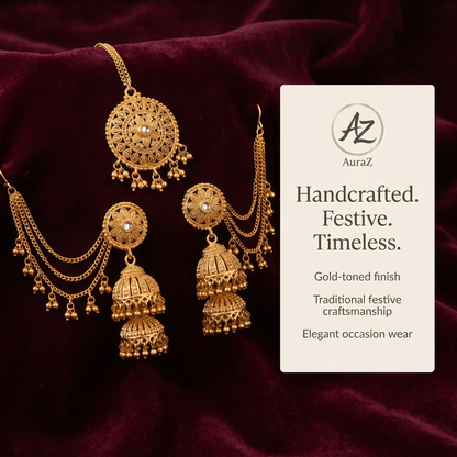 AuraZ traditional maang tikka jewellery set - additional view