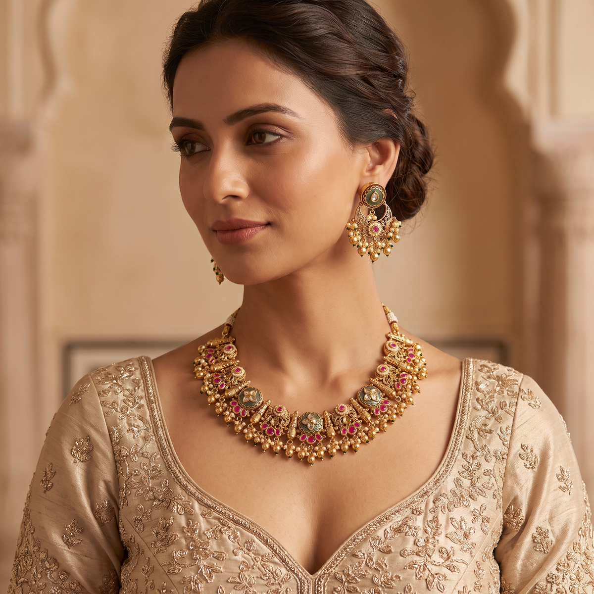 Riva Meenakari Necklace & Earring Set
