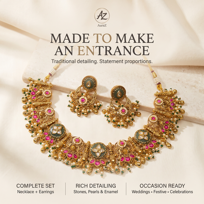 Riva traditional Indian necklace set by AuraZ - additional view