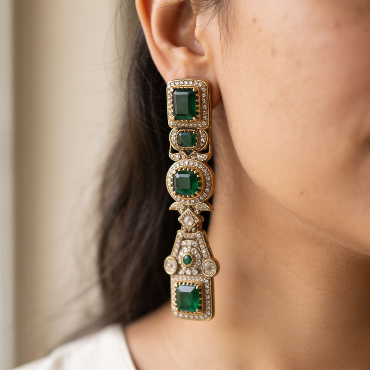 Classic stone statement earrings by AuraZ