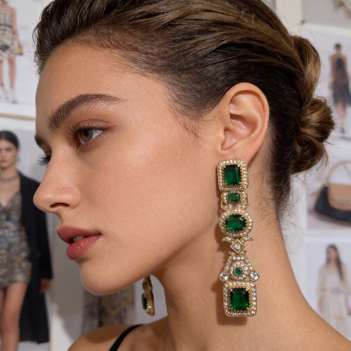 AuraZ classic stone statement earrings