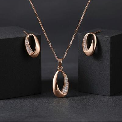 Drop Pendant Set Rose Gold by AuraZ