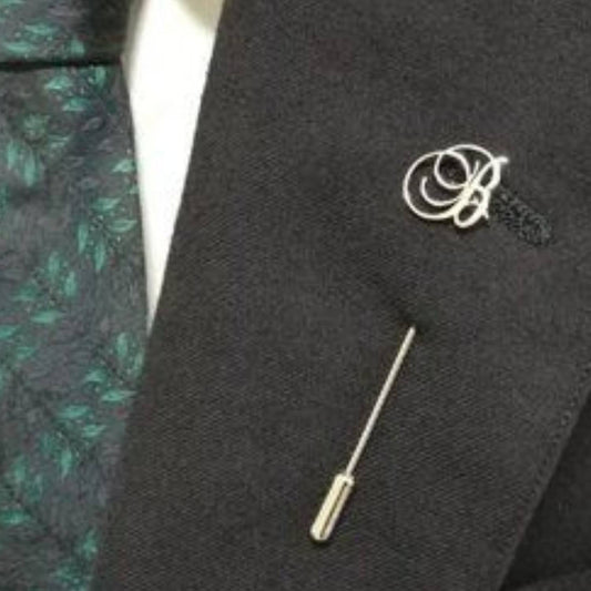 Personalized Letter Lapel Pin – 22-Carat Gold Plated on Sterling Silver
