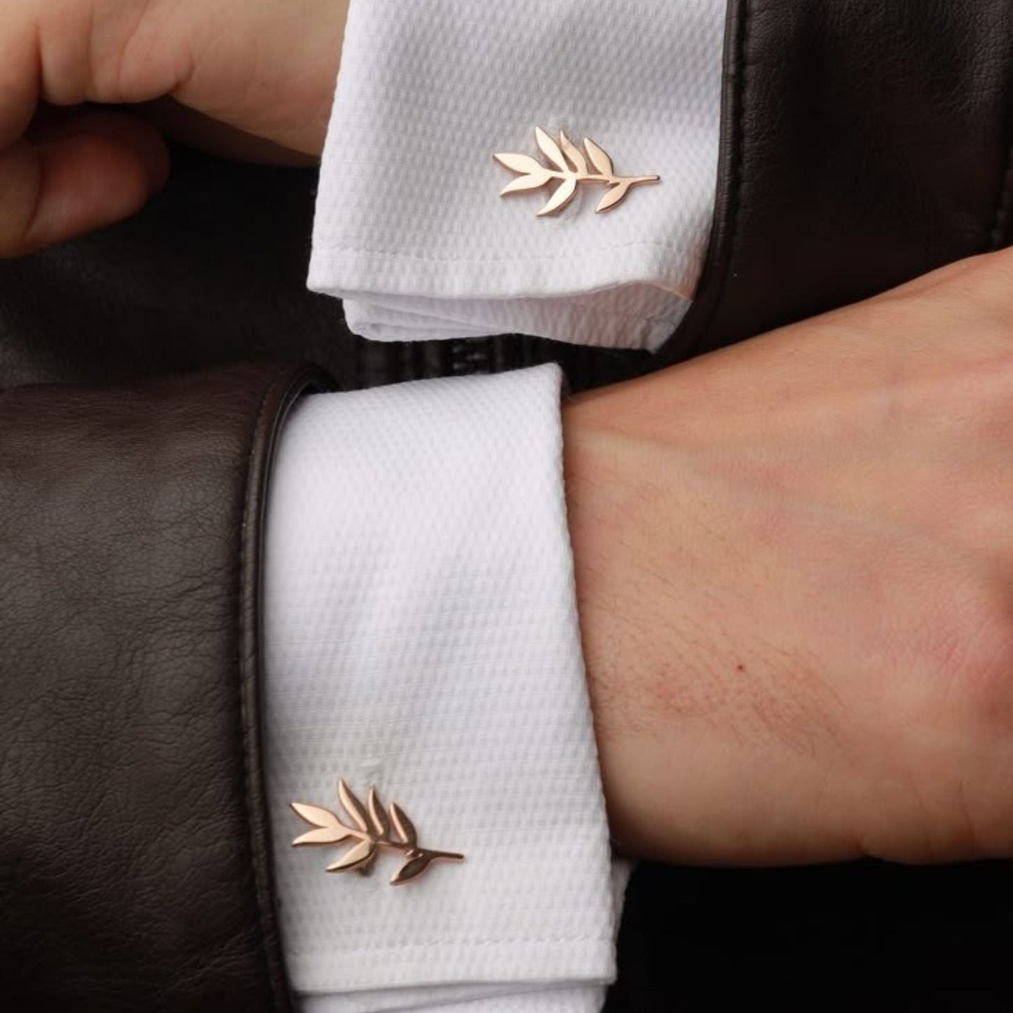 Luxury 22 Carat Gold Leaf Cufflinks with Long-Lasting Anti-Tarnish Finish