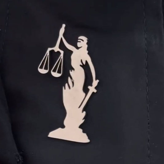 Advocate Justice Brooch – Sterling Silver with 22K Gold Plating, Anti-Tarnish Finish & Premium Gift Box